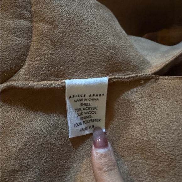 A Piece Apart Walk Coat Cloud Camel Faux Fur Lined NWT Size XL $550 - Picture 3 of 8